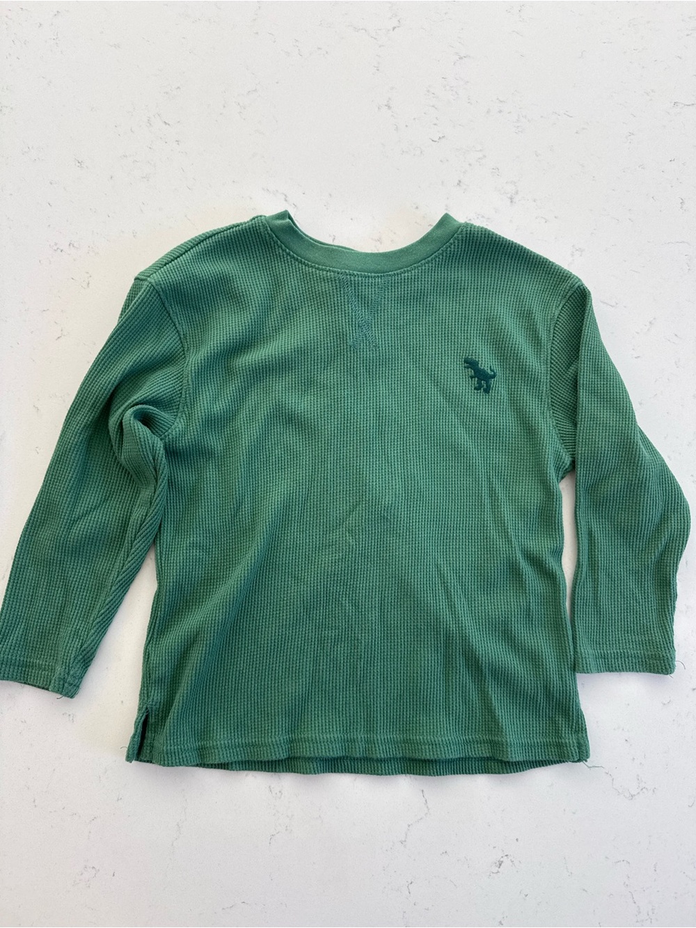 Cat & Jack Green Waffle-Knit Long Sleeve Tee